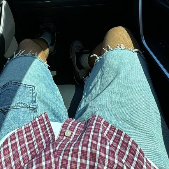 Light Blue Jean Shorts - Picture 2 of 2